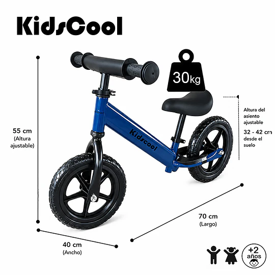 Bicicleta de Equilibrio y Aprendizaje Infantil Aro 12 Azul- Preventa 20 de Octubre