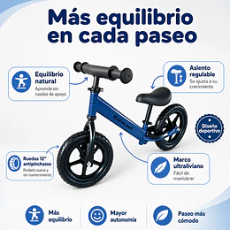 Bicicleta de Equilibrio y Aprendizaje Infantil Aro 12 Azul- Preventa 20 de Octubre