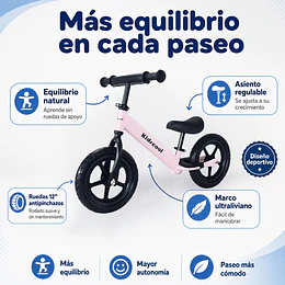 Bicicleta de Equilibrio y Aprendizaje Infantil Aro 12 Rosada- Preventa 20 de Octubre