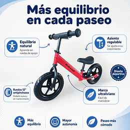 Bicicleta de Equilibrio y Aprendizaje Infantil Aro 12 Rojo- Preventa 20 de Octubre