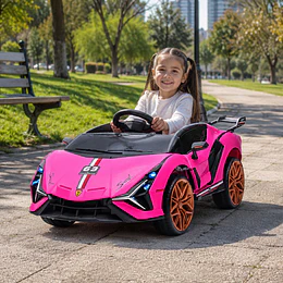 Auto a Batería Infantil Deportivo Rosado 12V Control Remoto- Preventa 20 de Octubre 