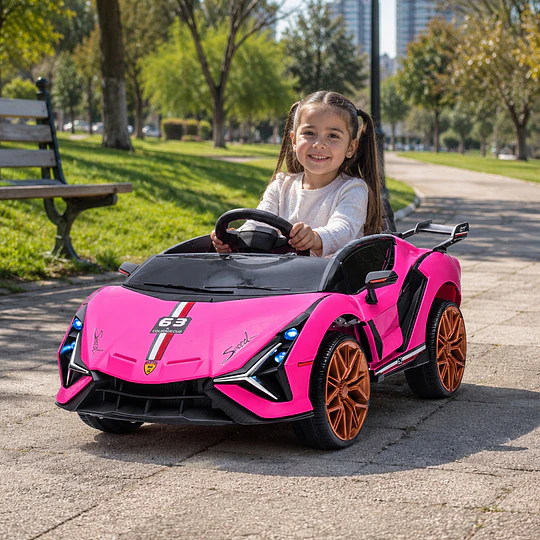 Auto a Batería Infantil Deportivo Rosado 12V Control Remoto