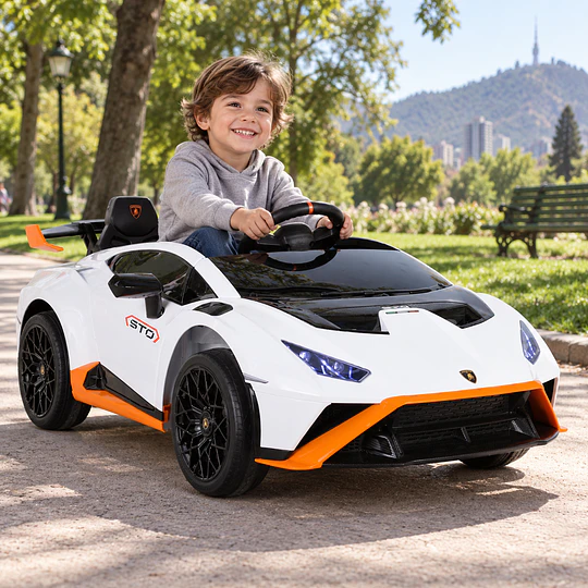 Auto a Batería Lamborghini Huracán Blanco 12V Control Remoto