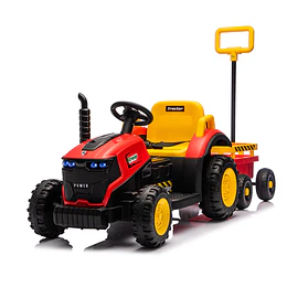 Tractor a Batería Infantil 12V Rojo con Carro y Control -Preventa 20 de Octubre