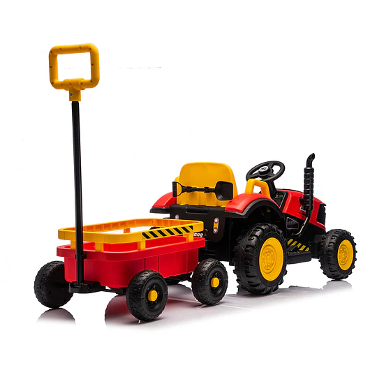 Tractor a Batería Infantil 12V Rojo con Carro y Control
