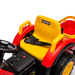 Tractor a Batería Infantil 12V Rojo con Carro y Control -Preventa 20 de Octubre