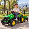 Tractor a Batería Infantil 12V Verde con Carro y Control