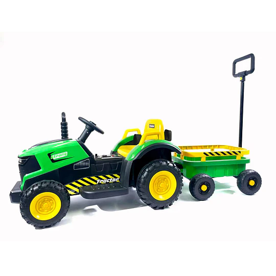 Tractor a Batería Infantil 12V Verde con Carro y Control