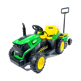 Tractor a Batería Infantil 12V Verde con Carro y Control- Preventa 20 de Octubre