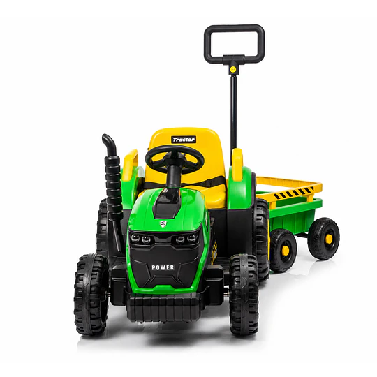 Tractor a Batería Infantil 12V Verde con Carro y Control