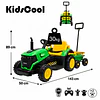 Tractor a Batería Infantil 12V Verde con Carro y Control