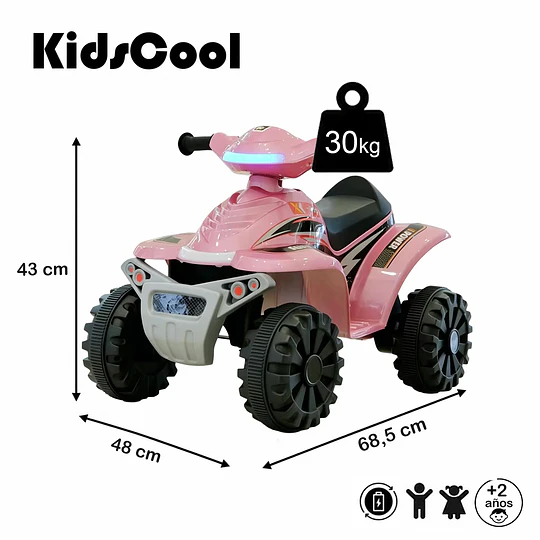 Cuatrimoto Eléctrica Infantil 4 Ruedas 6V Blanca -Preventa 15 de Octubre