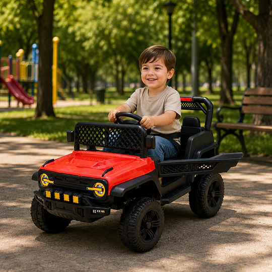 Auto a Batería Infantil Todoterreno Rojo 12V Control Remoto