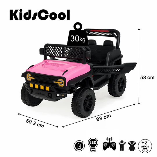 Auto a Batería Infantil Todoterreno Rosado 12V Control Remoto- Preventa 15 de Octubre