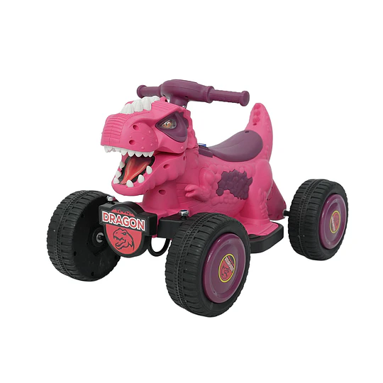 Cuatrimoto Eléctrica Infantil 12V Dino Rex Rosada 