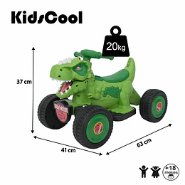 Cuatrimoto Eléctrica Infantil 12V Dino Rex Verde -Preventa 20 de Octubre