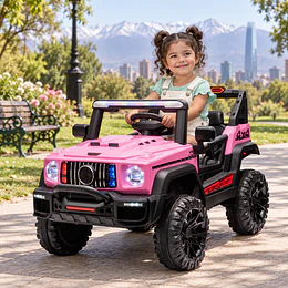 Auto a Batería Infantil Todoterreno Rosado 12V Control Remoto- Preventa 20 de Octubre