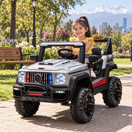 Auto a Batería Infantil Todoterreno Gris 12V Control Remoto