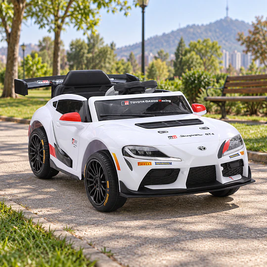 Auto Eléctrico Toyota GR Supra GT4 12V Blanco Licencia Oficial