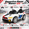 Auto Eléctrico Infantil Deportivo Racer 12V Blanco Kidscool