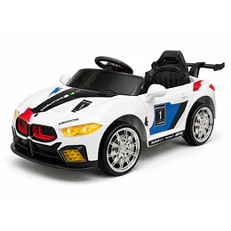 Auto Eléctrico Infantil Deportivo Racer 12V Blanco Kidscool- Preventa 20 de Octubre 
