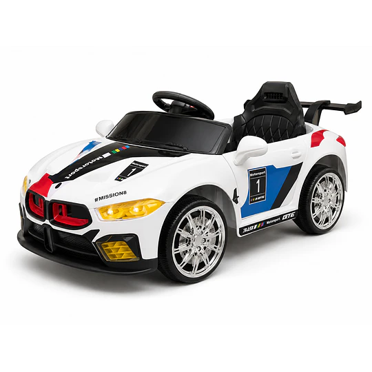 Auto Eléctrico Infantil Deportivo Racer 12V Blanco Kidscool