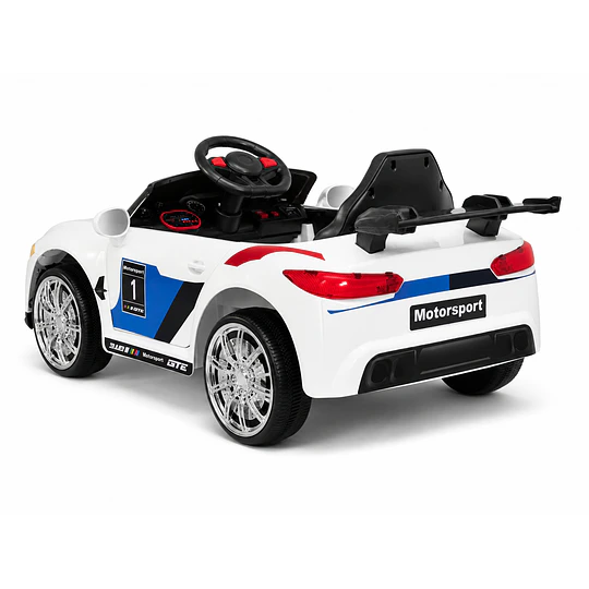 Auto Eléctrico Infantil Deportivo Racer 12V Blanco Kidscool
