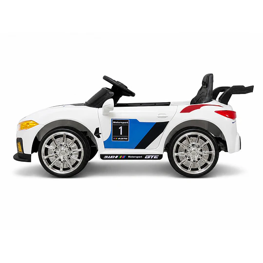 Auto Eléctrico Infantil Deportivo Racer 12V Blanco Kidscool