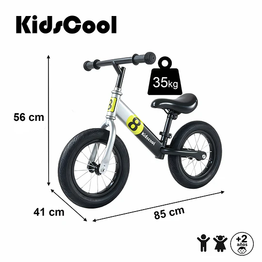 Bicicleta de Equilibrio y Aprendizaje Infantil Aro 12 Amarillo