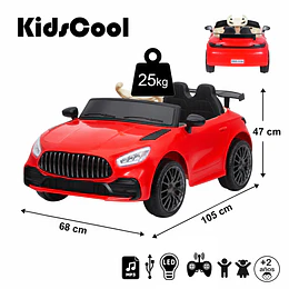 Auto Eléctrico Infantil Deportivo Racer GT 12V Rojo Kidscool- Preventa 20 de Octubre