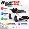 Auto Eléctrico Infantil Deportivo Racer GT 12V Blanco Kidscool