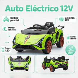 Auto a Batería Infantil Deportivo Verde 12V Control Remoto- Preventa 20 de Octubre