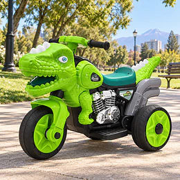 Moto Eléctrica Infantil 3 Ruedas Dino Rex Verde 6V -Preventa 20 de Octubre