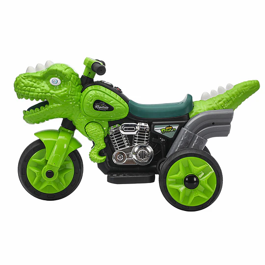 Moto Eléctrica Infantil 3 Ruedas Dino Rex Verde 6V 