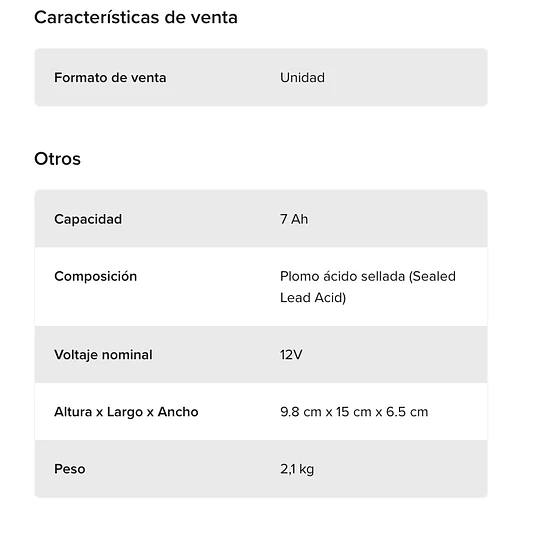 Batería Recargable Aroma 12v7ah 20hr Alarmas Juguetes Ups
