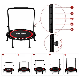 Trampolín Mini Tramp 40 Pulgadas (100 cm) con Manillar en U Ajustable Plegable