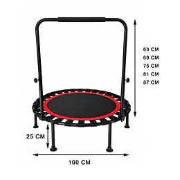 Trampolín Mini Tramp 40 Pulgadas (100 cm) con Manillar en U Ajustable Plegable