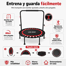 Trampolín Mini Tramp 40 Pulgadas (100 cm) con Manillar en U Ajustable Plegable