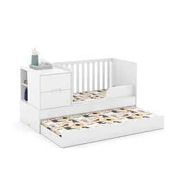 Cuna Multifunción con Cama Nido Formare Blanca Eco Wood Kidscool - Preventa 30 de Noviembre