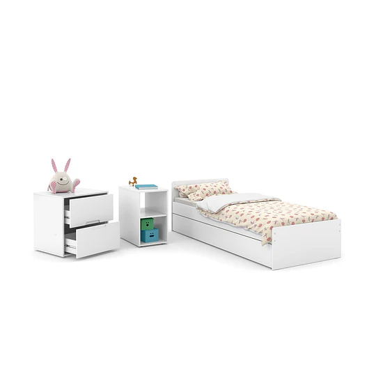 Cuna Multifunción con Cama Nido Formare Blanca Eco Wood Kidscool - Preventa 30 de Noviembre