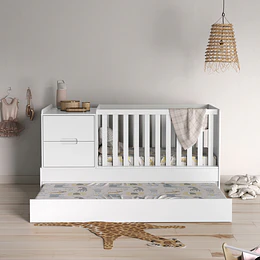 Cuna Multifunción con Cama Nido Formare Blanca Eco Wood Kidscool - Preventa 30 de Noviembre