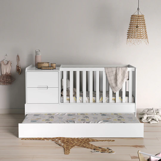 Cuna Multifunción con Cama Nido Formare Blanca Eco Wood Kidscool - Preventa 30 de Noviembre