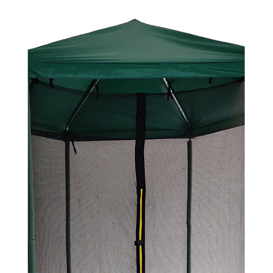 Cama Elástica Infantil 8 Pies (2,44m) Kidscool Verde con Techo Protector y Sistema T-Bar- BOMBITA