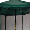 Cama Elástica Infantil 8 Pies (2,44m) Kidscool Verde con Techo Protector y Sistema T-Bar- BOMBITA