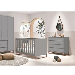 Cómoda Noah Design Gris Base Cobre- BOMBITA