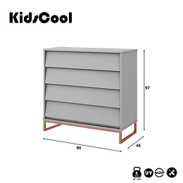 Cómoda Noah Design Gris Base Cobre- BOMBITA