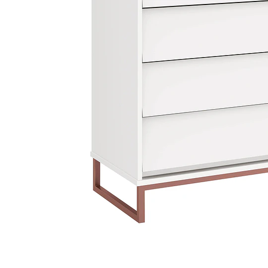 Cómoda Noah Design Blanco Base Cobre- BOMBITA