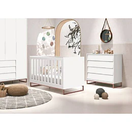 Cómoda Noah Design Blanco Base Cobre- BOMBITA