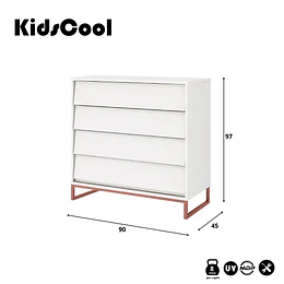 Cómoda Noah Design Blanco Base Cobre- BOMBITA