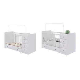 Cuna Con Comoda Y Cajonera Blanco Top Baby- BOMBITA